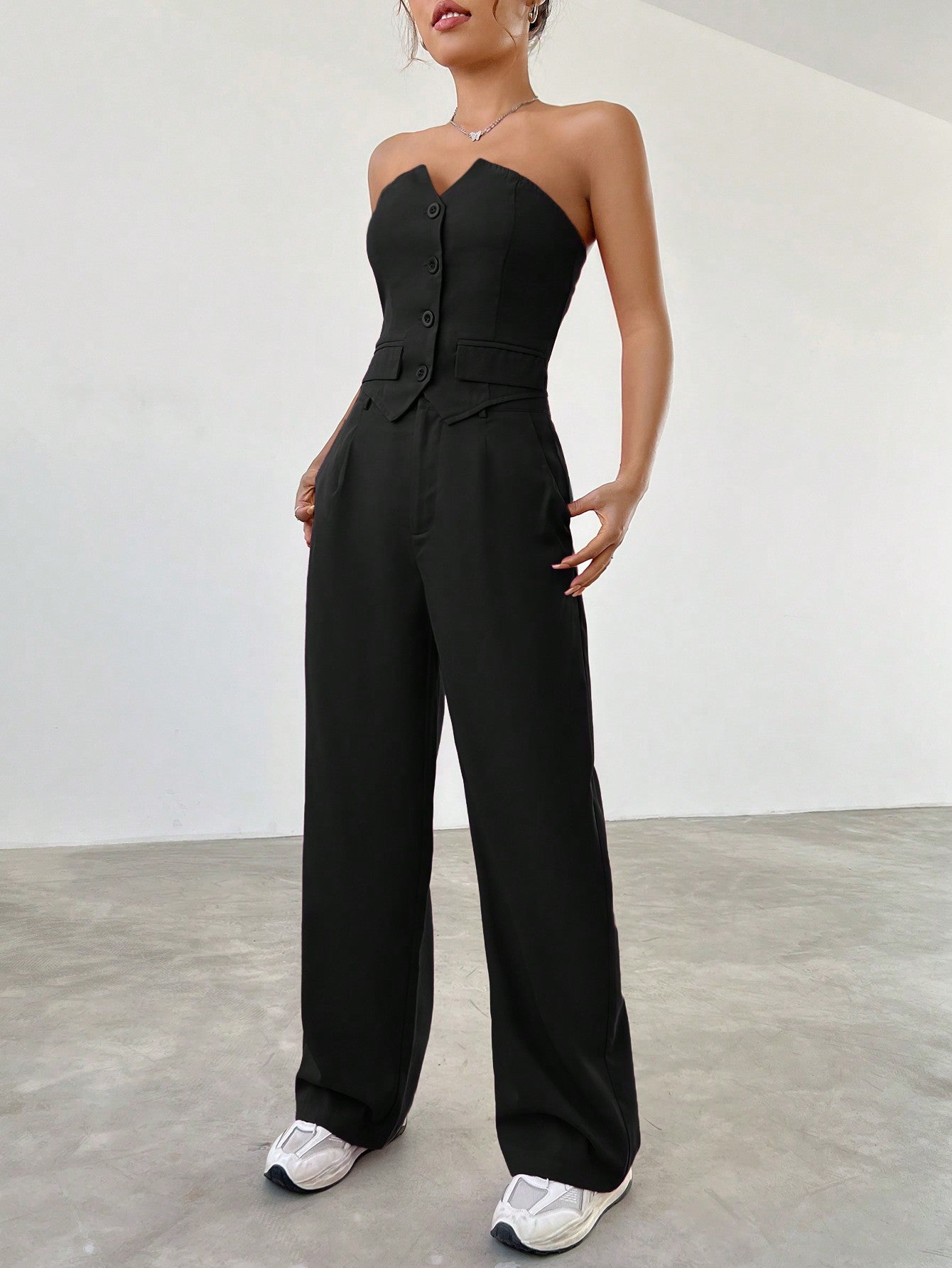 Top With Single-Breasted Set