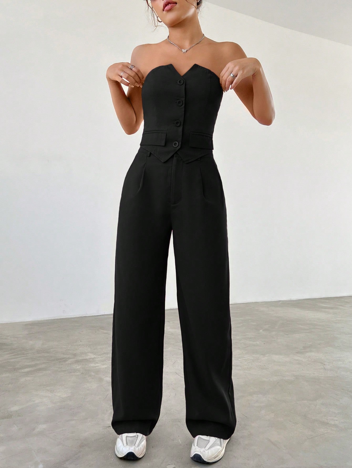 Top With Single-Breasted Set