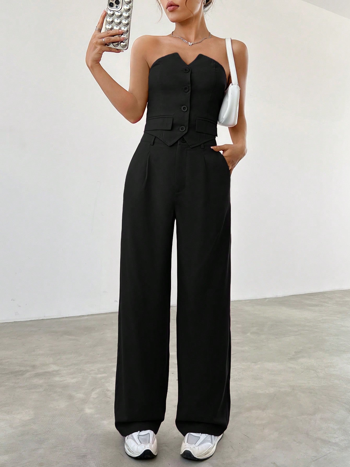 Top With Single-Breasted Set