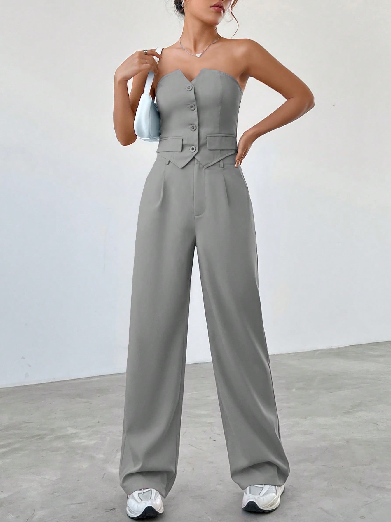 Top With Single-Breasted Set