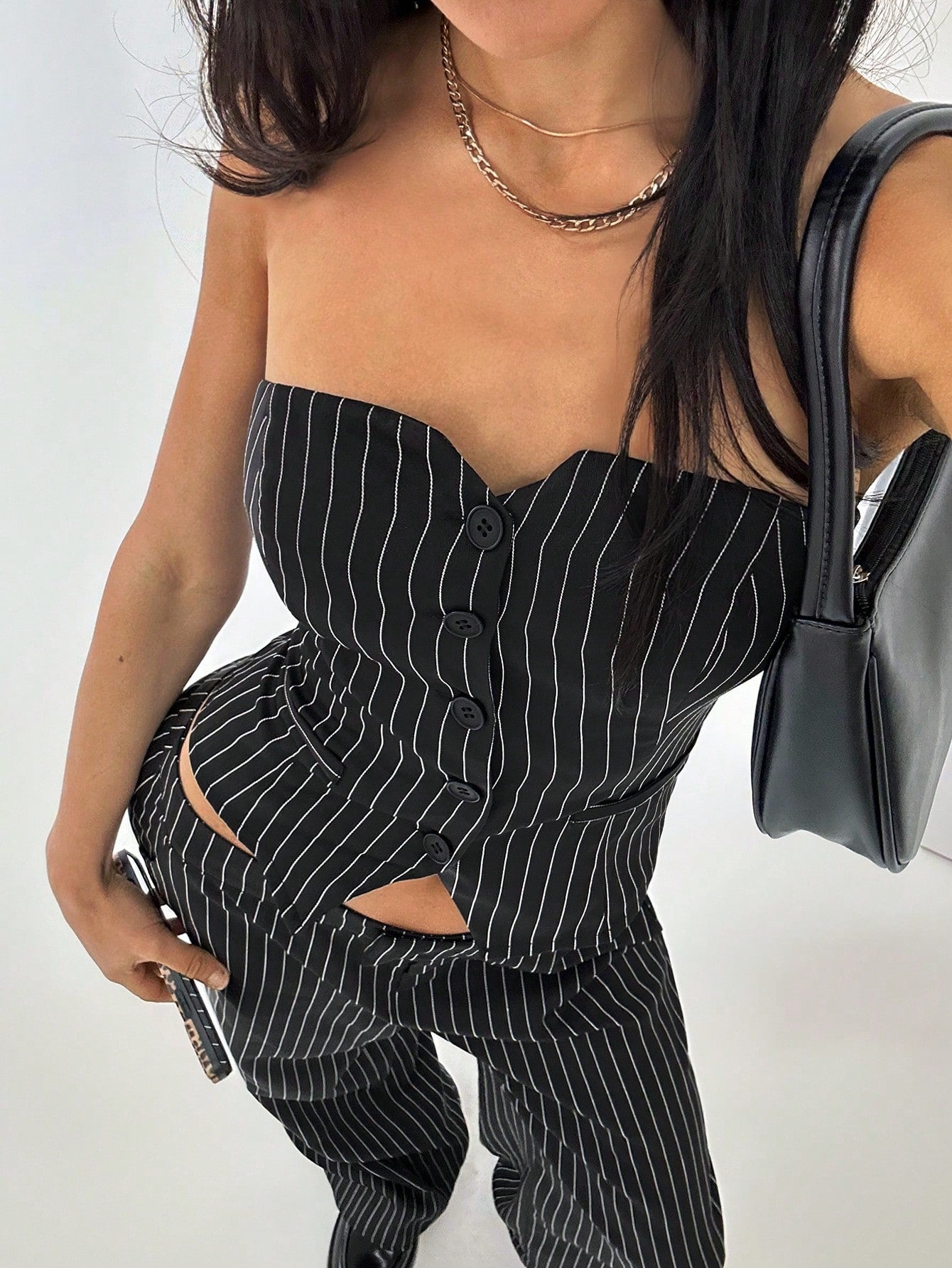 Top With Single-Breasted Set
