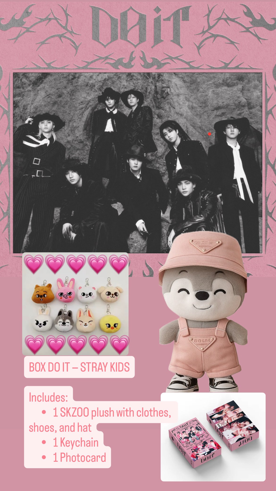 K-Pop SKZOO Box – Fan-Made Stray Kids Inspired Custom Outfit & Collectible Gift