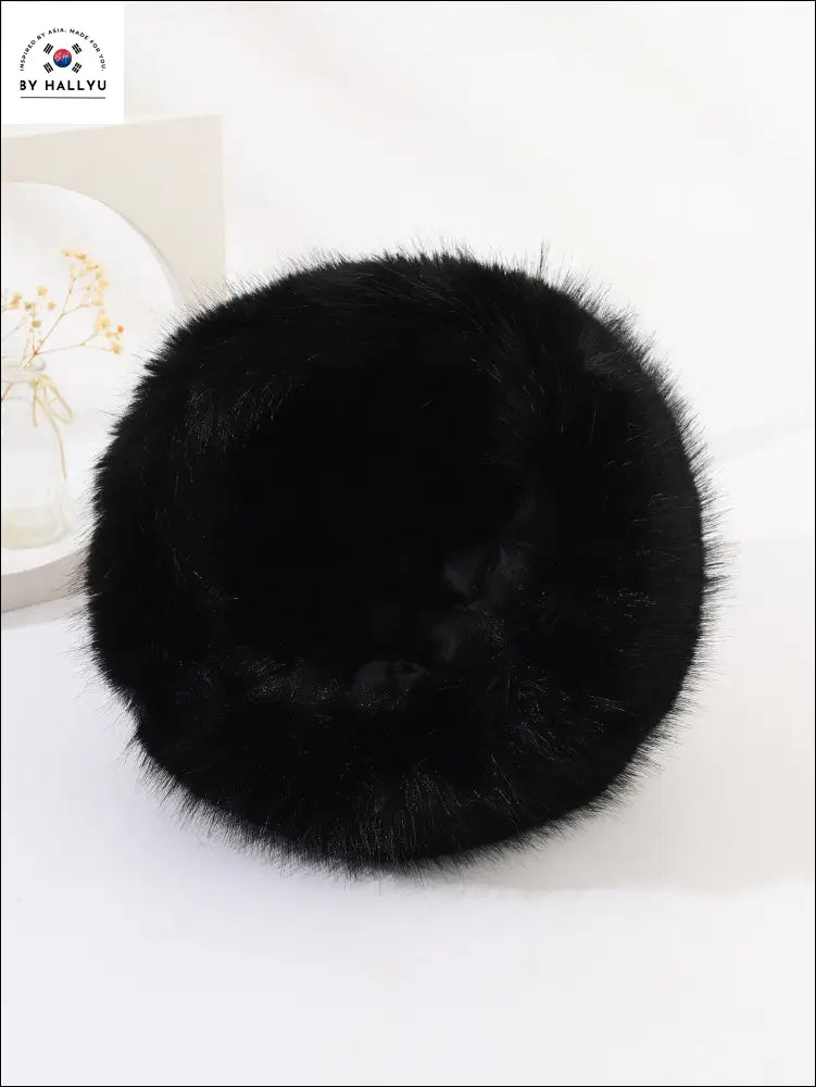 Black Fluffy Hat