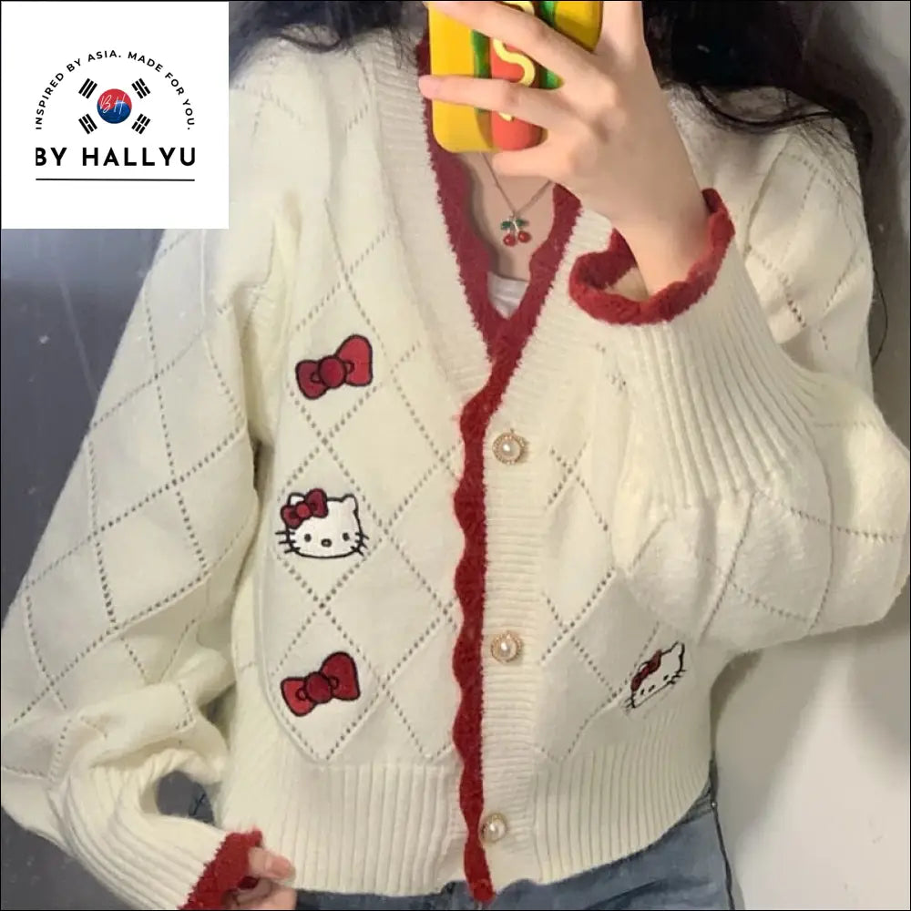 Hello Kitty Pattern Cardigan