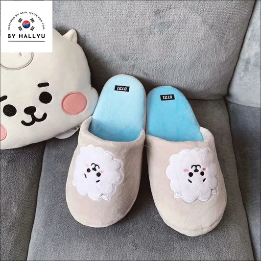 Bts Plush Slippers Home Shoes Bt21 Rj / 36-40(One Size) Shoes
