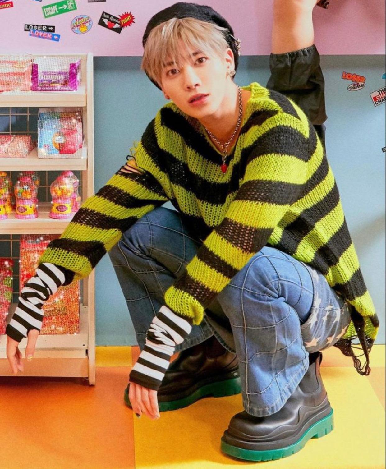 Ripped Drop Shoulder Sweater | Taehyun - TXT - Kpop store ByHallyuu