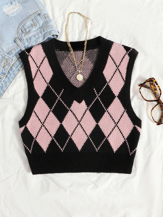 Sweater Vest - Rose - Kpop store ByHallyuu