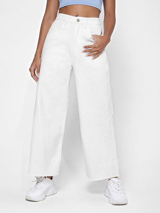 Wide Leg Jeans White | Jisso - BlackPink - Kpop store ByHallyuu