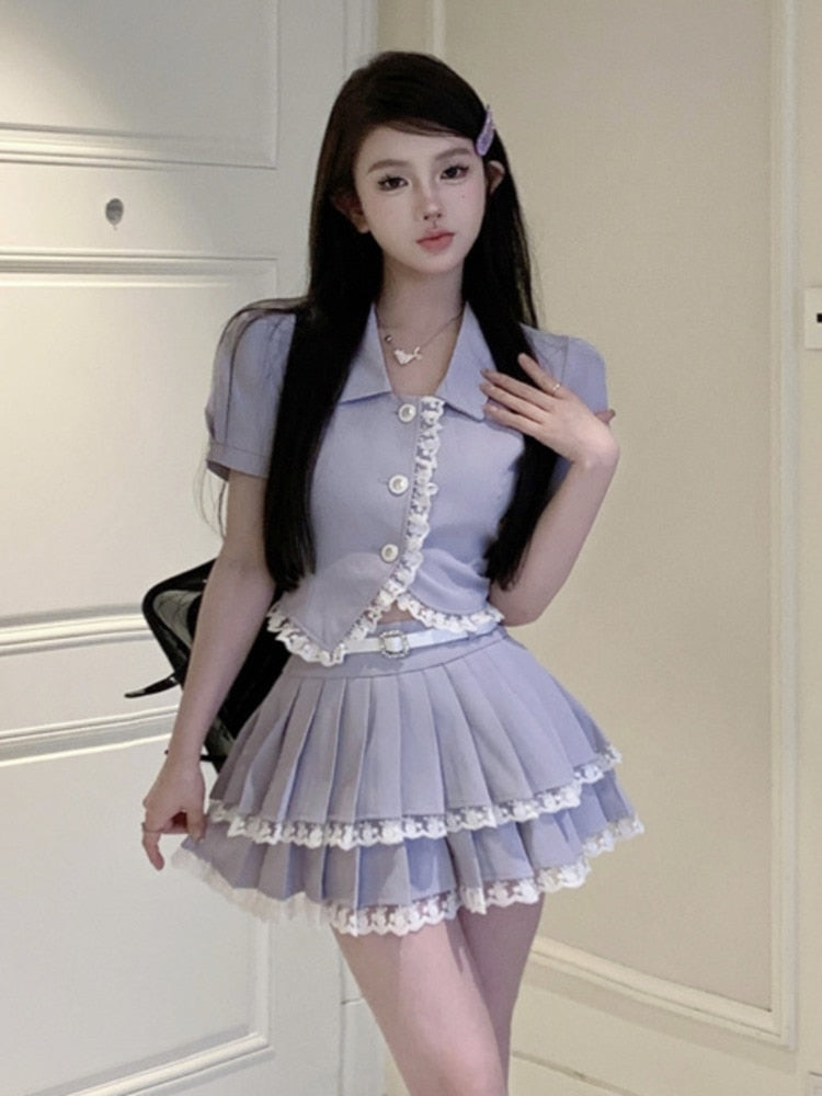 Korean Fashion - Sweet Purple Set