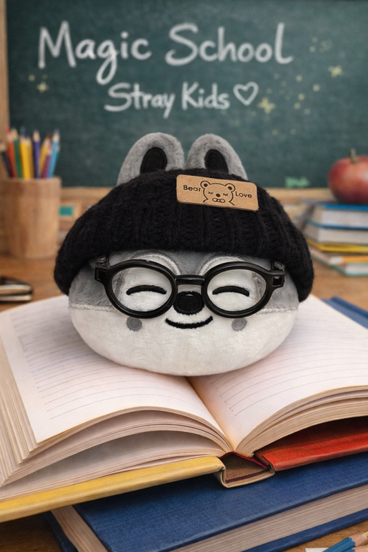 SKZOO Plush Keychain – Custom Hat & Glasses | Stray Kids Inspired Gift