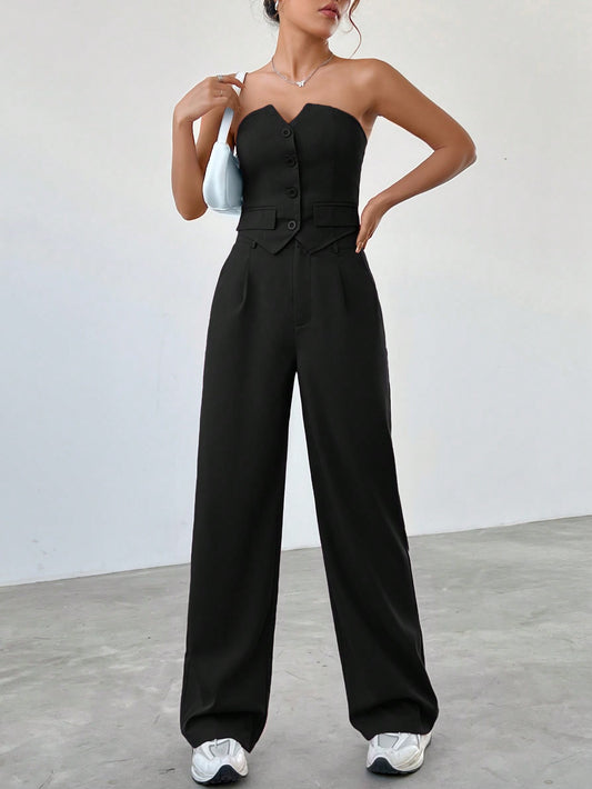 Top With Single-Breasted Set