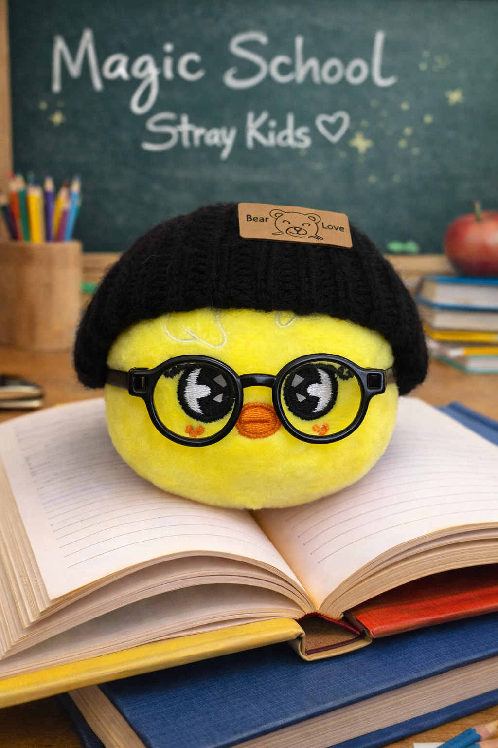 SKZOO Plush Keychain – Custom Hat & Glasses | Stray Kids Inspired Gift