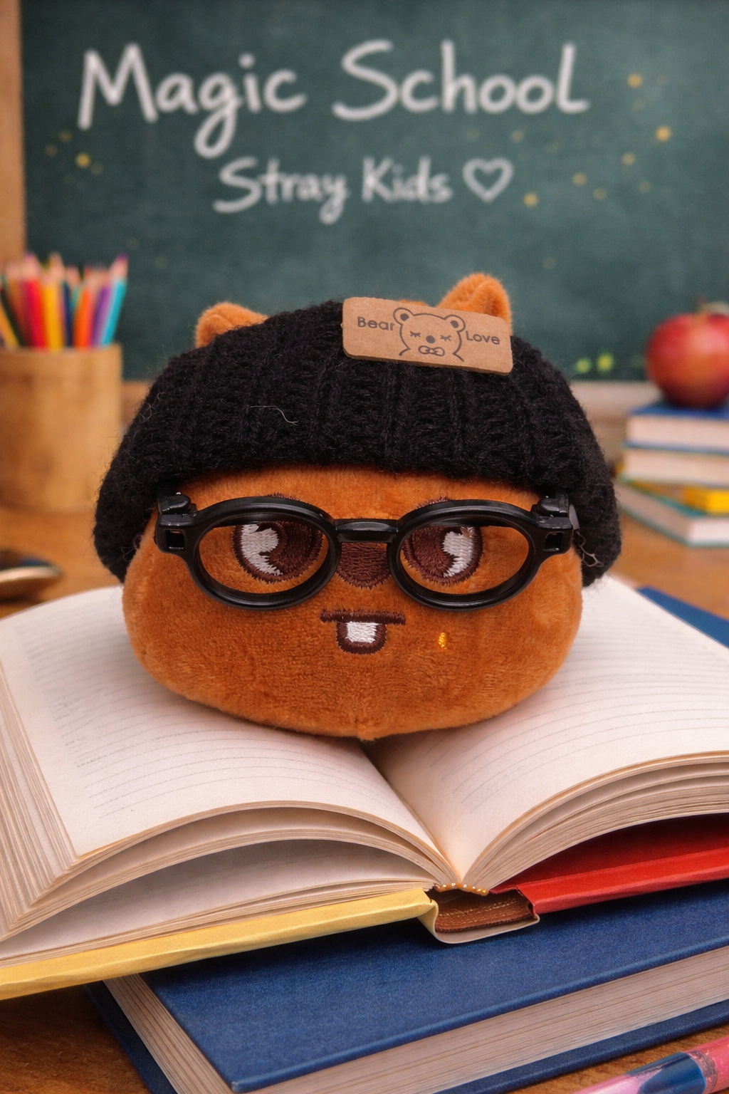 SKZOO Plush Keychain – Custom Hat & Glasses | Stray Kids Inspired Gift