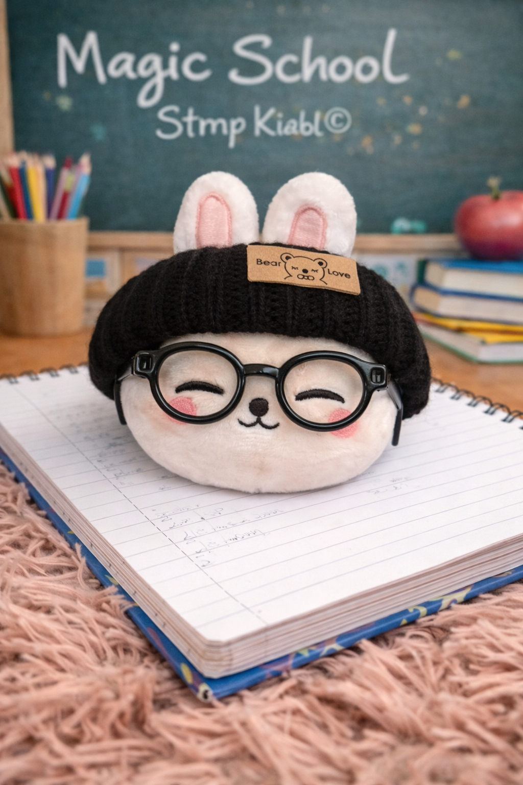 SKZOO Plush Keychain – Custom Hat & Glasses | Stray Kids Inspired Gift