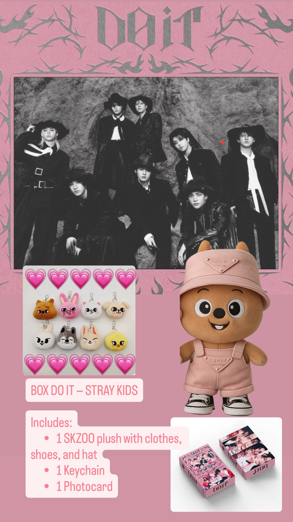K-Pop SKZOO Box – Fan-Made Stray Kids Inspired Custom Outfit & Collectible Gift