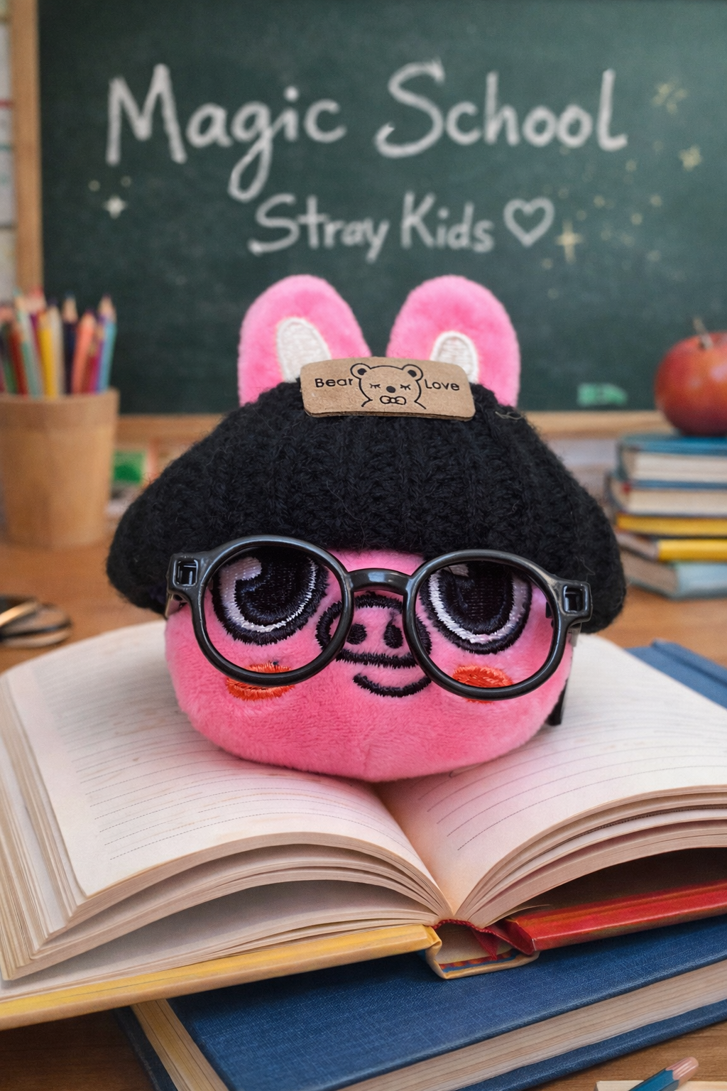 SKZOO Plush Keychain – Custom Hat & Glasses | Stray Kids Inspired Gift