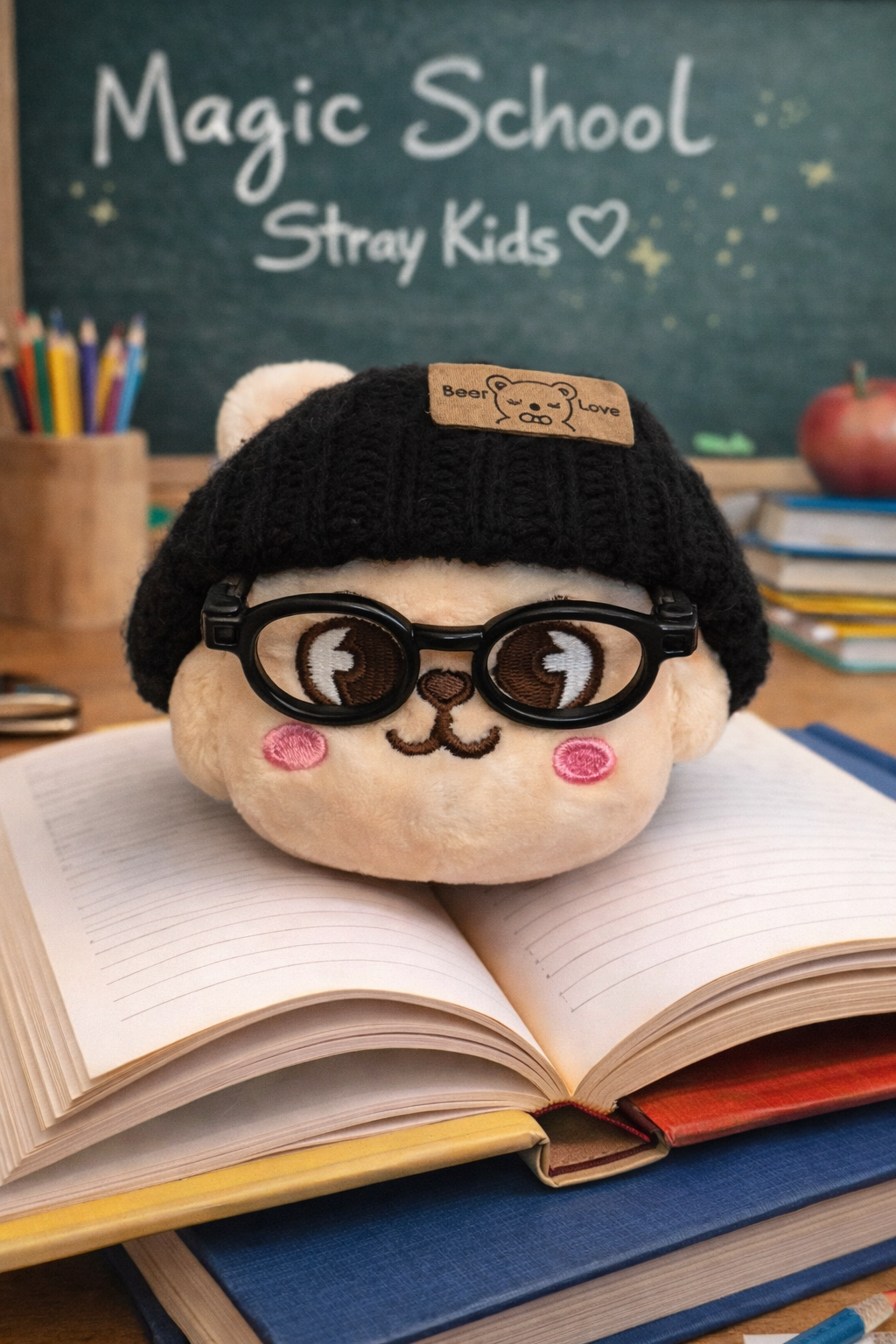 SKZOO Plush Keychain – Custom Hat & Glasses | Stray Kids Inspired Gift