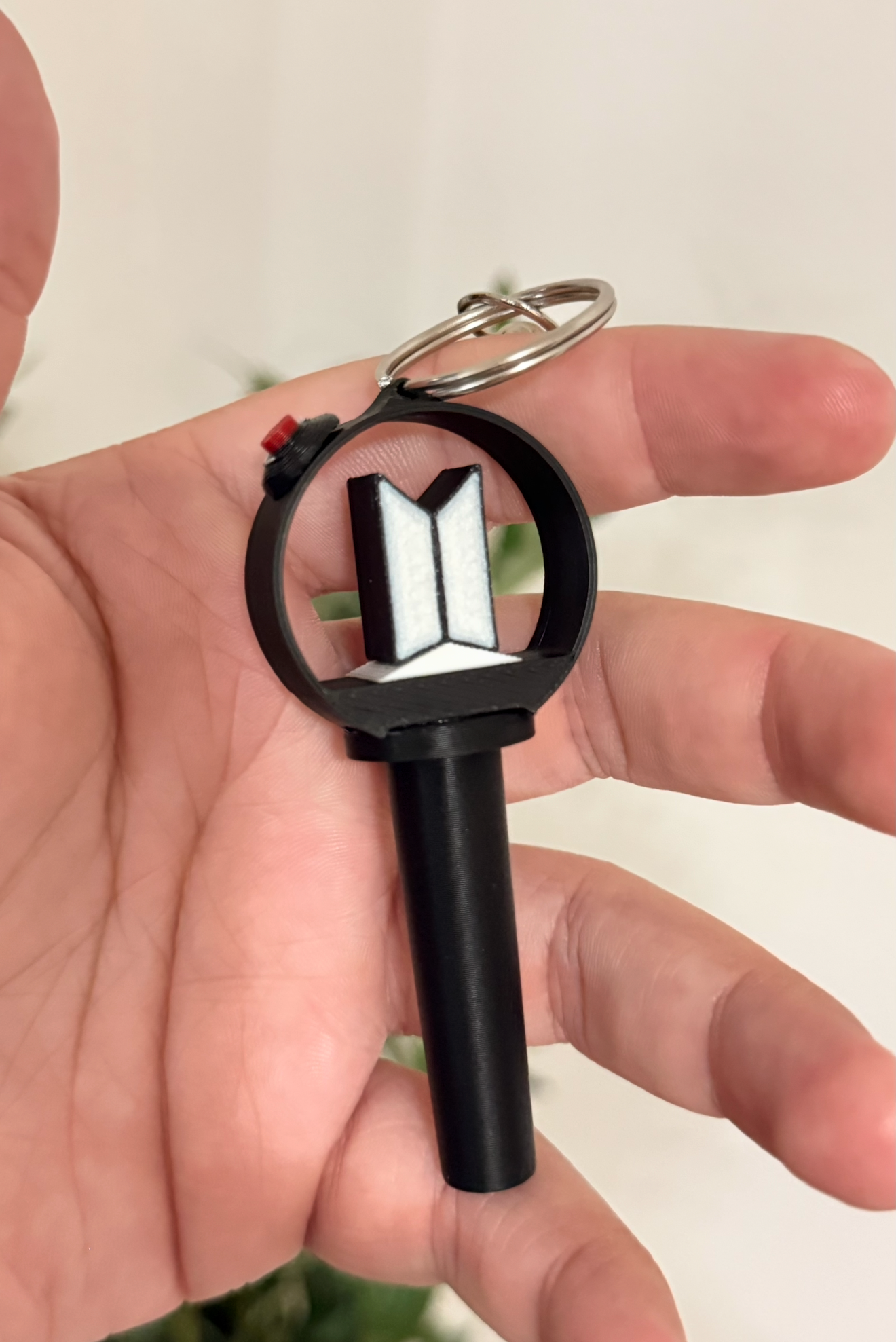 BTS Inspired Lightstick Keychain V4 , 3D Printed Kpop Fan Accessory, Mini Lightstick Keyring