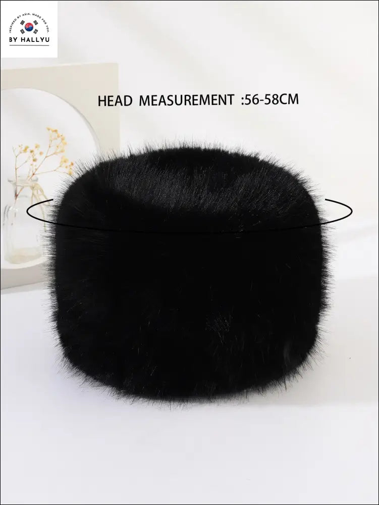 Black Fluffy Hat