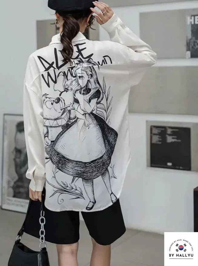 Alice Wonderland Long Sleeve Blouse