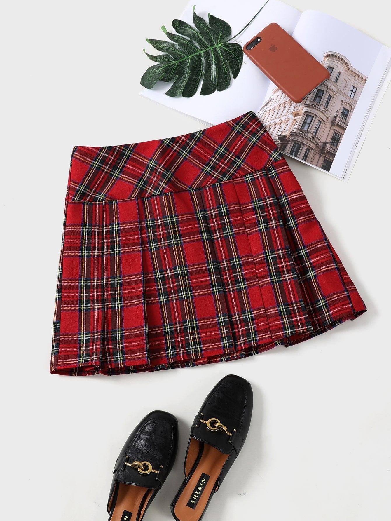 Red Pleated Skirt | Wonyoung - IVE - Kpop store ByHallyuu