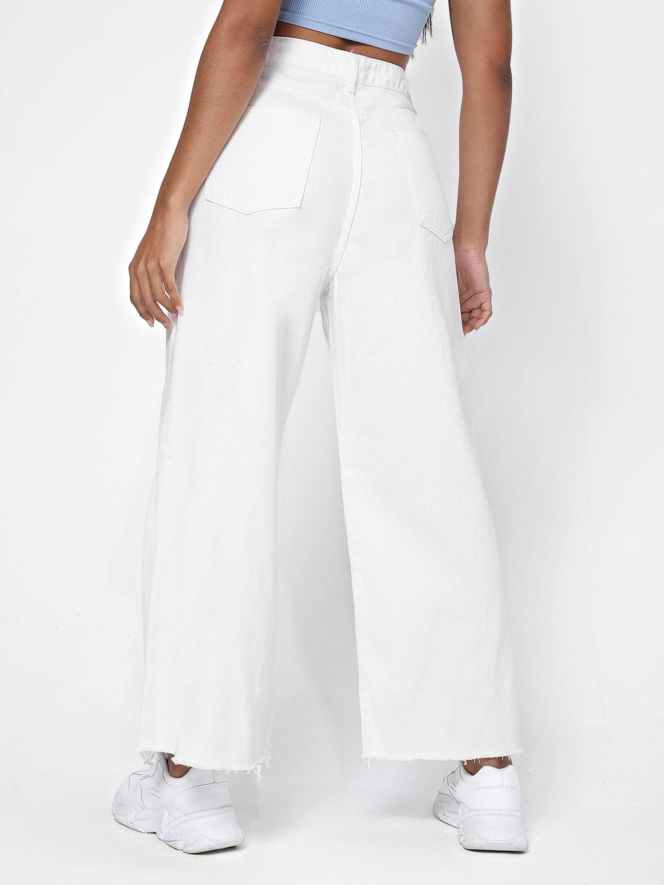 Wide Leg Jeans White | Jisso - BlackPink - Kpop store ByHallyuu